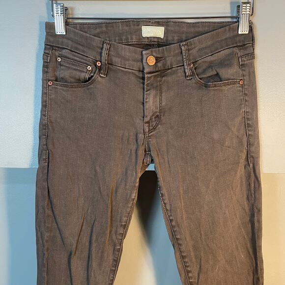 MOTHER The Looker Pop! SZ 27 Brown Low Rise Skinny Jeans in Dye-Clay Jeans - Picture 4 of 16